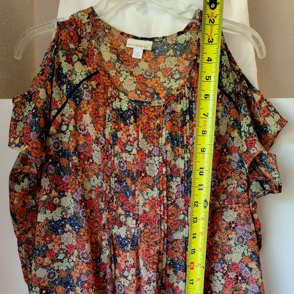 FREE WITH PURCHASE !!!   XL Westport Floral Cold Shoulder Sheer  Womens Top - Picture 2 of 3